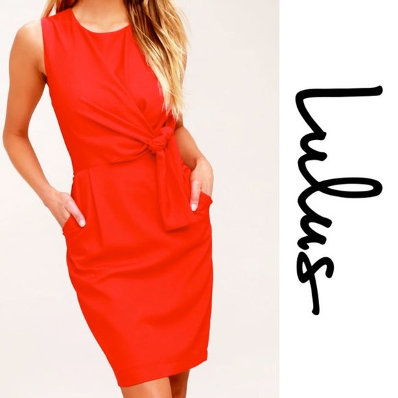 Lulus Dresses & Skirts - Lulus Zealous Love Red Tie Front Dress Medium NWT